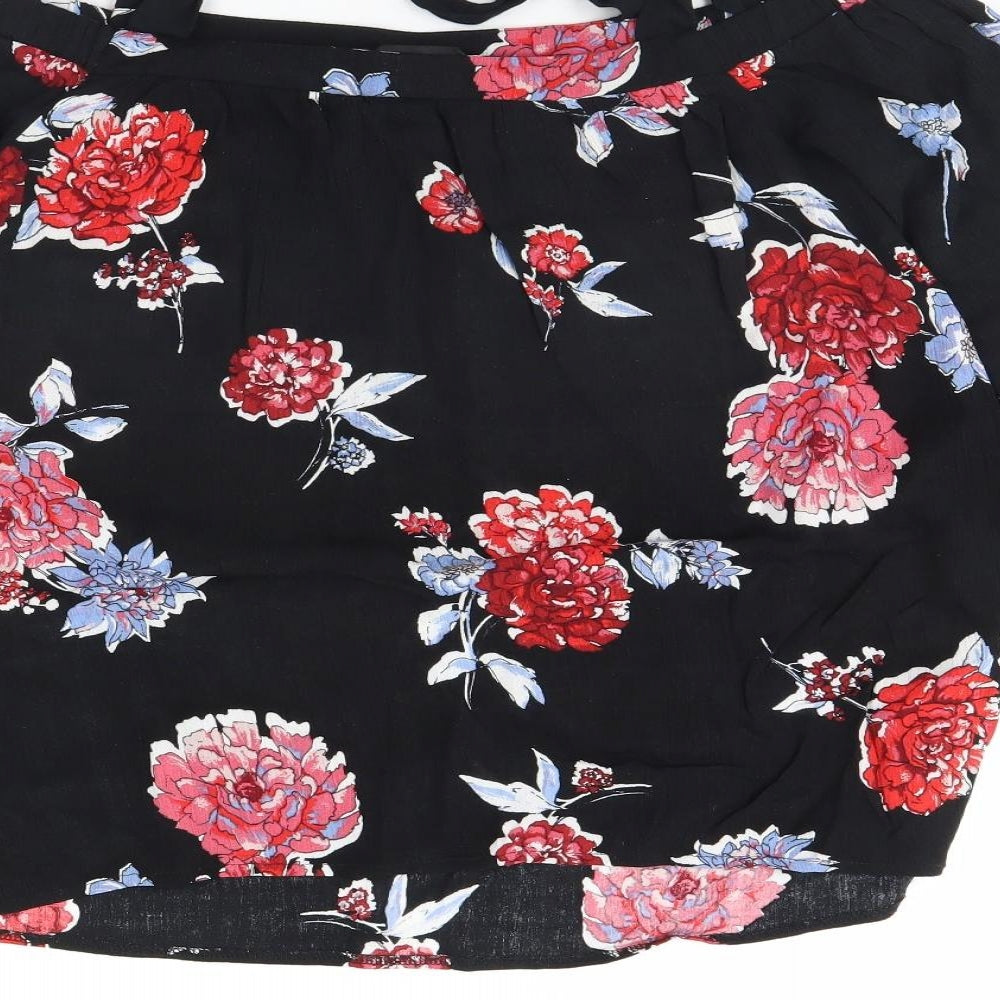 Dorothy Perkins Womens Black Floral Basic Blouse Size 10