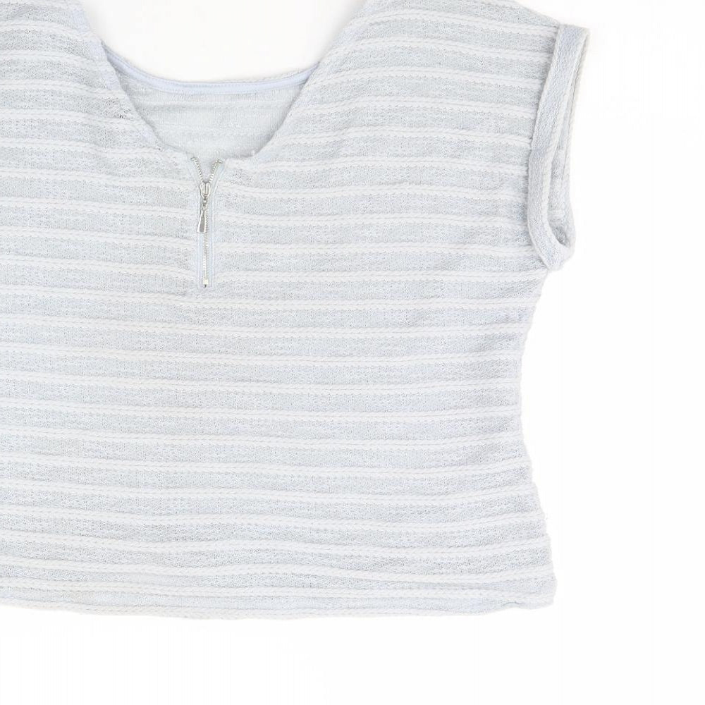 New Look Womens Grey Cropped Blouse Size 12