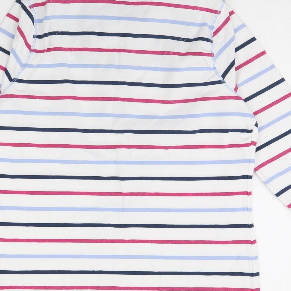 DASH Womens Blue Striped Basic Blouse Size 10