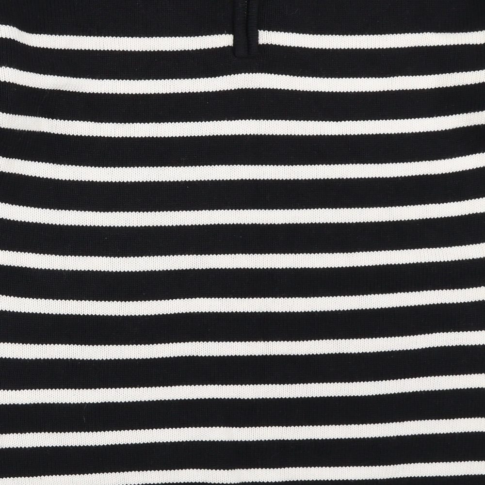 Next Womens Black Striped Pullover Jumper Size 8