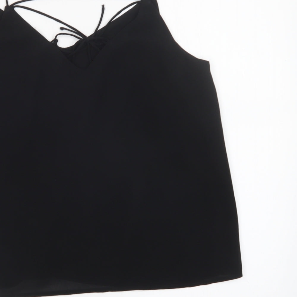 New Look Womens Black Mesh Basic Tank Size 8