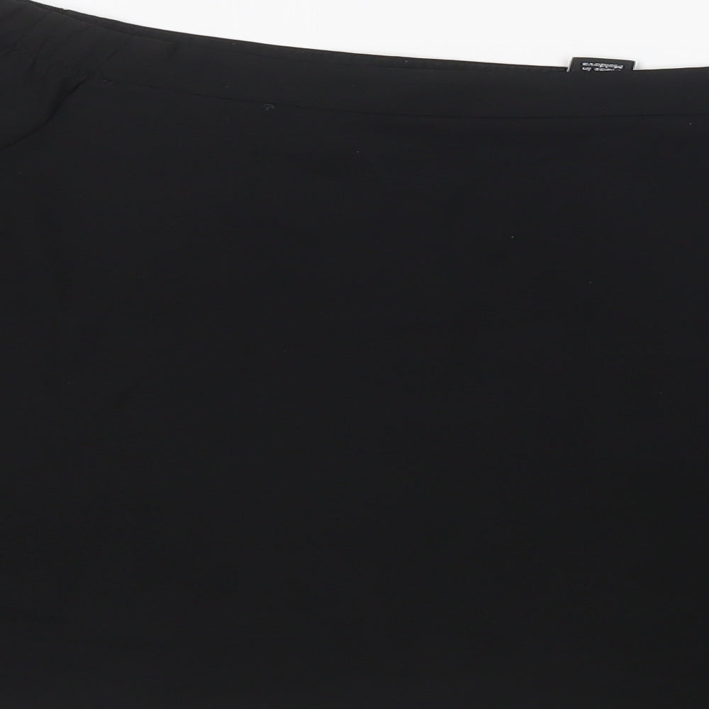 New Look Womens Black Mesh Basic Blouse Size 16