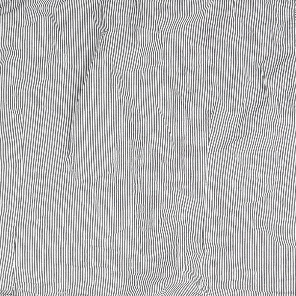 Peacocks Mens Grey Striped Button-Up Size L