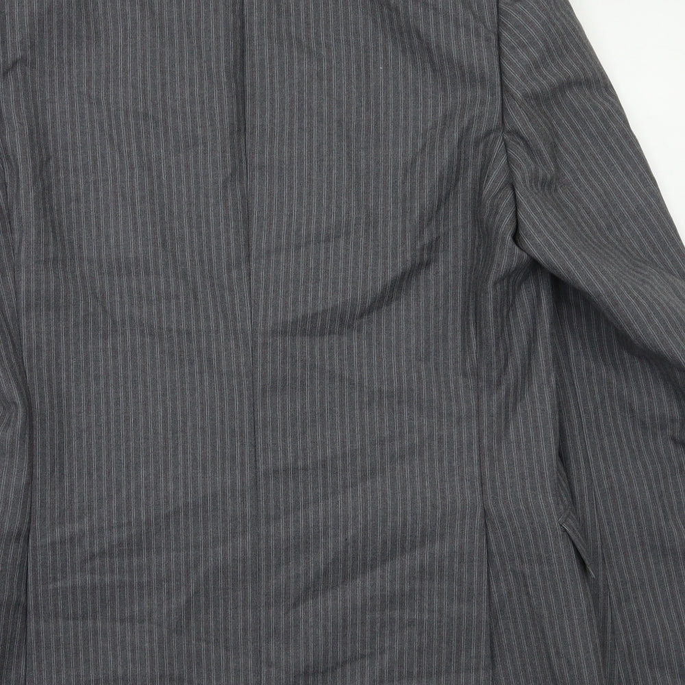 Charles Blades Mens Grey Striped Jacket Blazer Size 42