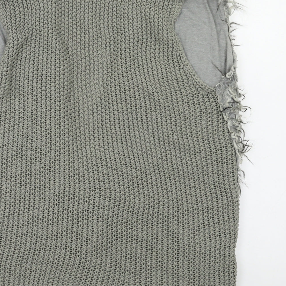 Primark Womens Grey Gilet Poncho Size 12
