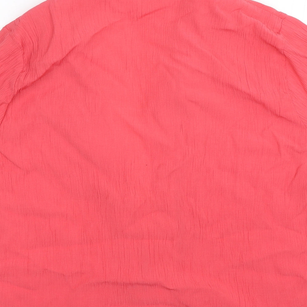 The Pearl Collection Womens Pink Basic Button-Up Size 14