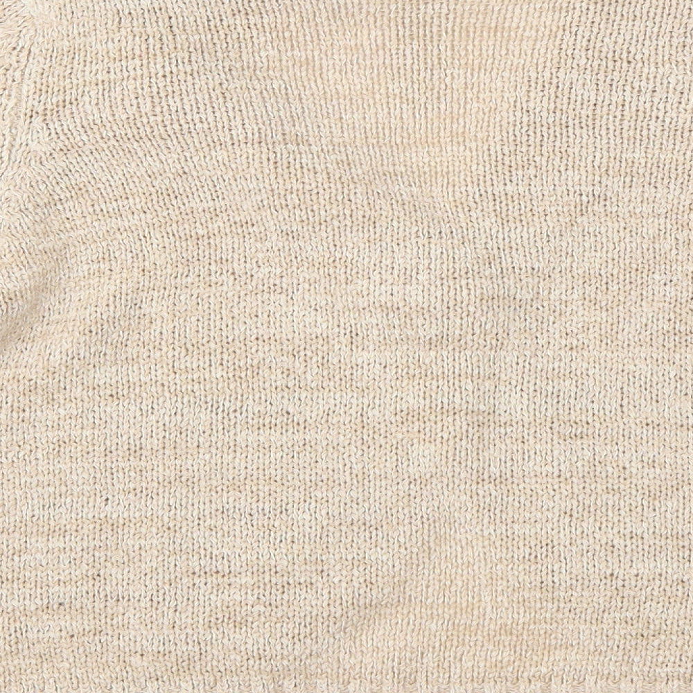 E-vie Womens Beige Argyle/Diamond Cardigan Jumper Size 14