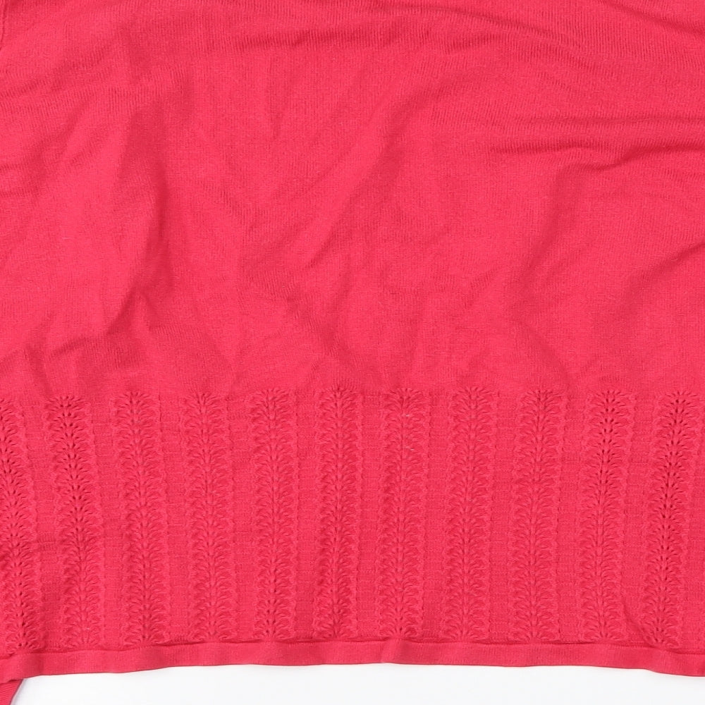 Preworn Womens Red Argyle/Diamond Cardigan Jumper