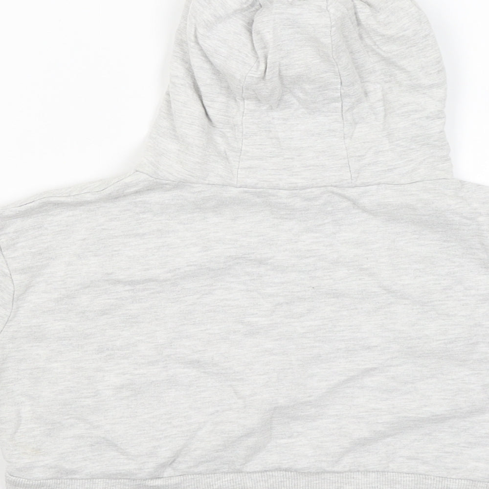Miss Evie Girls Grey Pullover Hoodie Size 7-8 Years - CROPPED