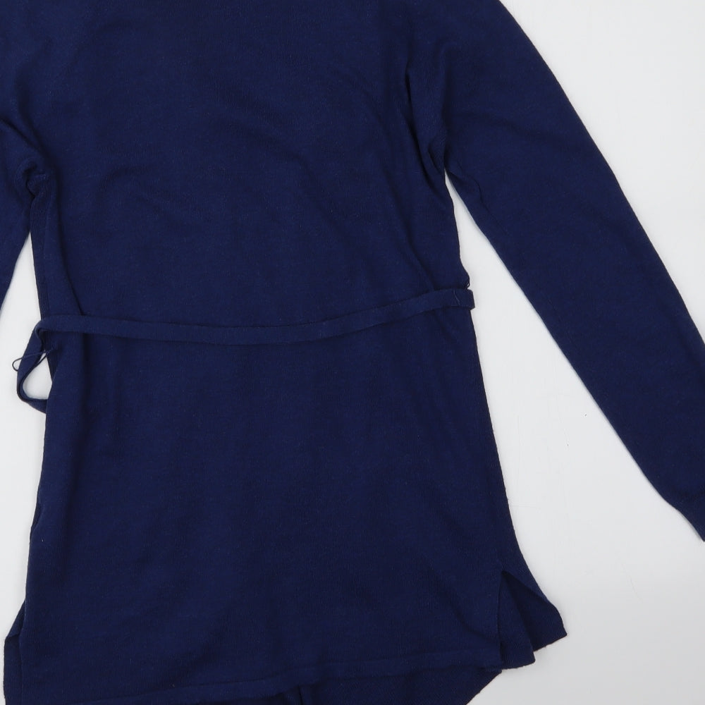 F&F Womens Blue Wrap Jumper Size 10 - Waterfall Cardigan