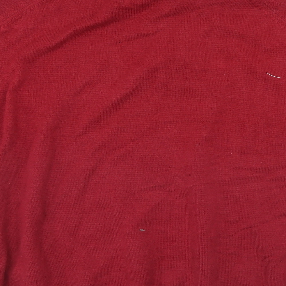 Blue Harbour Mens Red Henley Jumper Size M