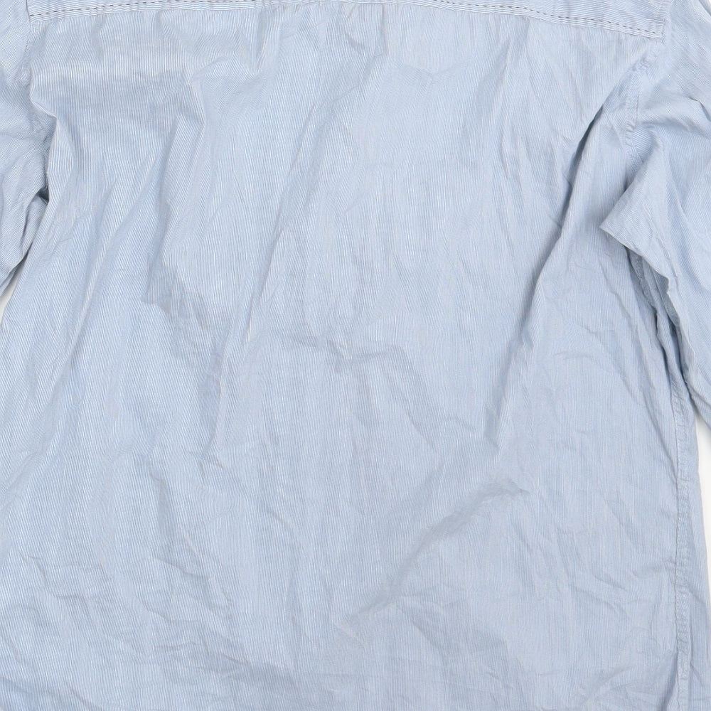 Next Mens Blue Button-Up Size L