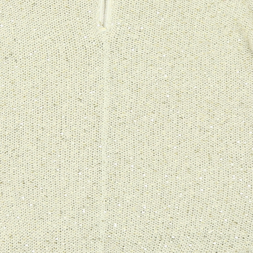Warehouse Womens Beige Knit Pullover Jumper Size 8