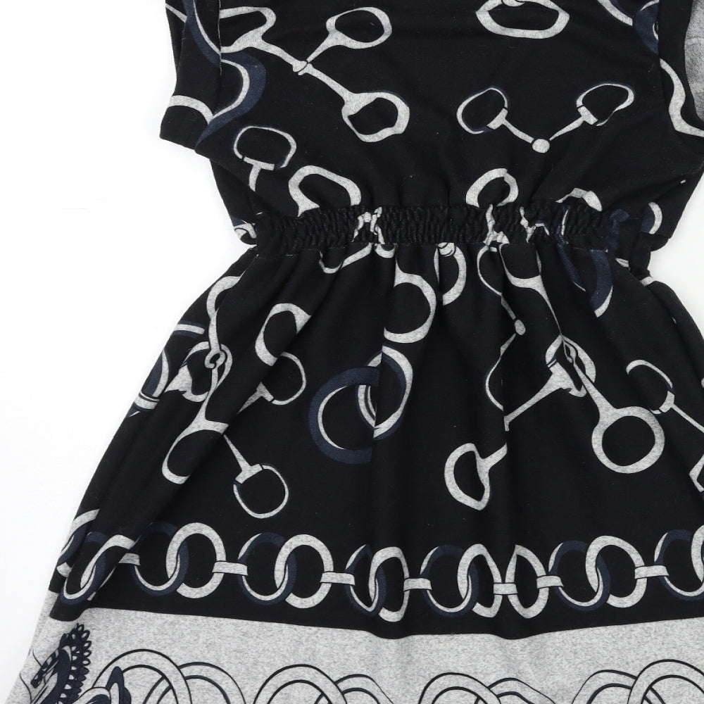 Luxestar Womens Black Geometric Jumper Dress Size M