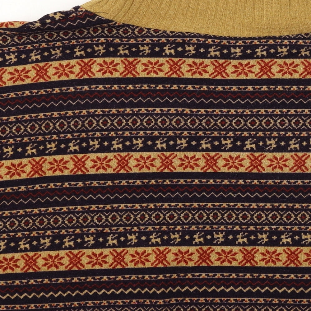 Love Culture Womens Multicoloured Geometric Knit Pullover Jumper One Size