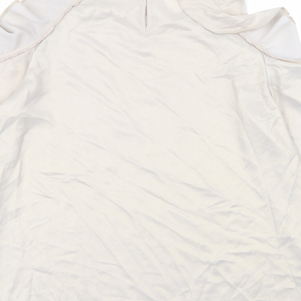 Dorothy Perkins Womens Beige Basic Blouse Size 8