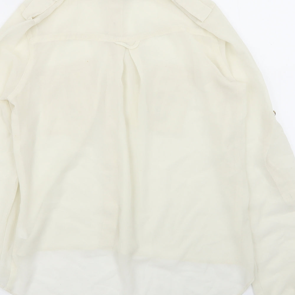 New Look Womens Ivory Basic Button-Up Size 8