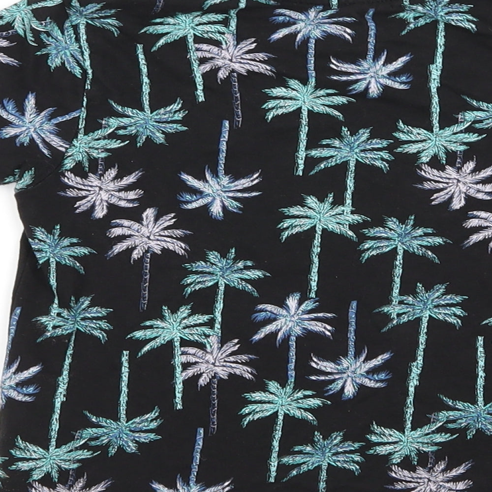 Primark Boys Black Floral Basic T-Shirt Size 4-5 Years