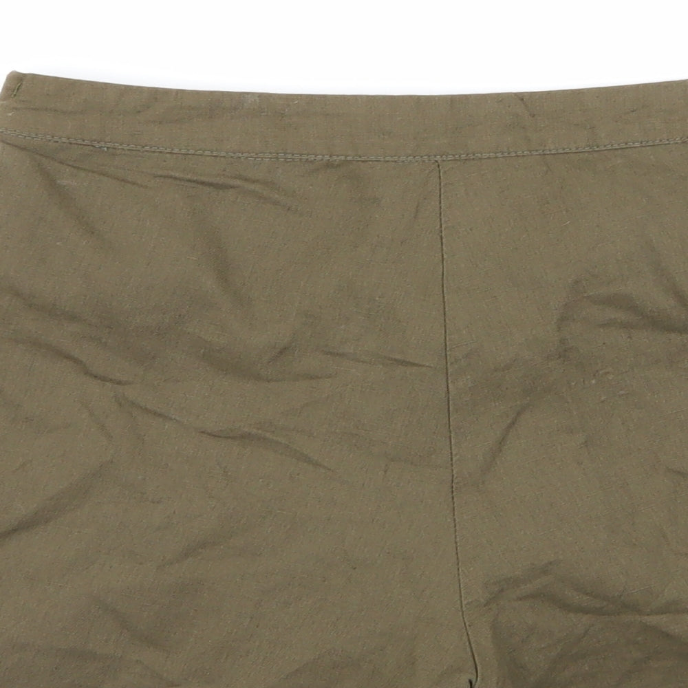 jubylee Womens Brown Geometric Hot Pants Shorts Size M