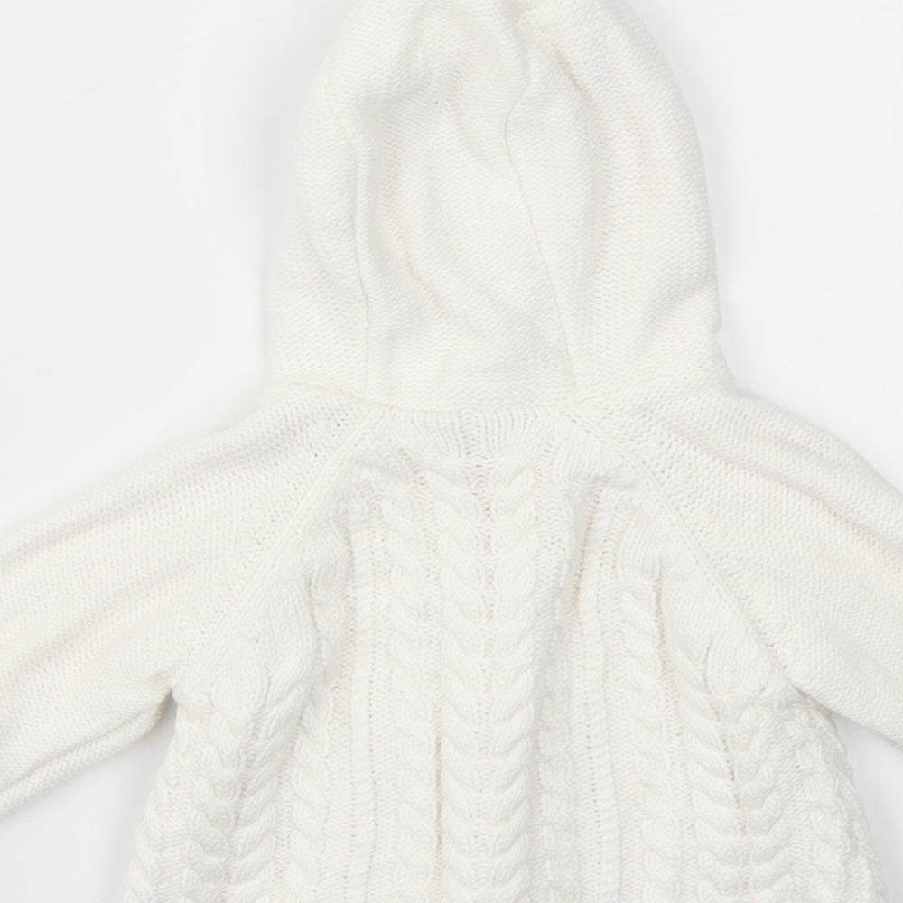Mini Club Girls White Basic Jacket Jacket Size 0-3 Months