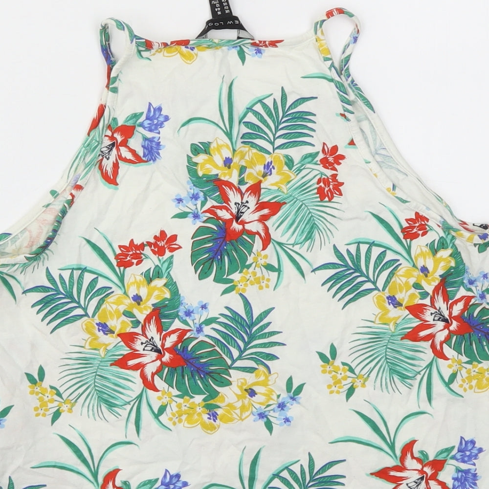 NEW LOOK Womens Multicoloured Floral Basic T-Shirt Size 16