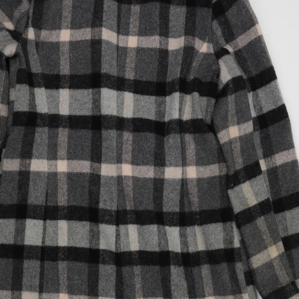 Prinsiples Womens Black Check Overcoat Coat