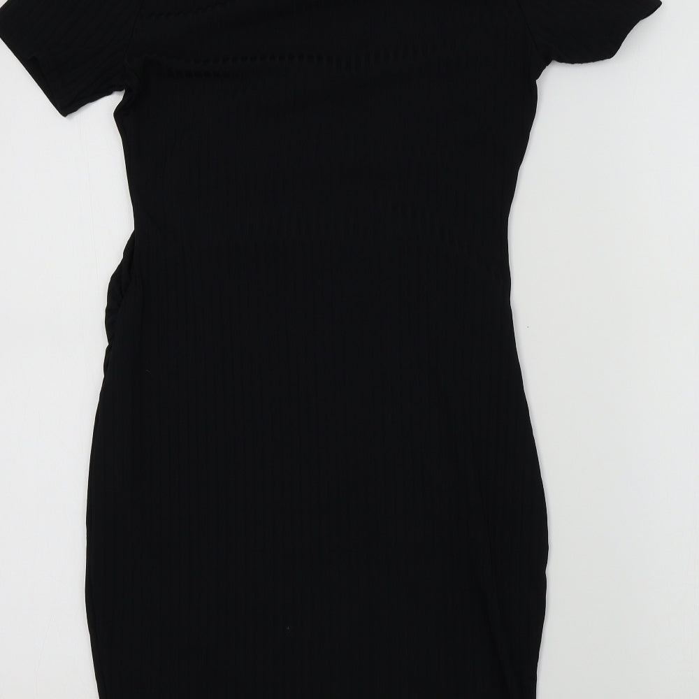 Boohoo Womens Black Colourblock A-Line Size 8