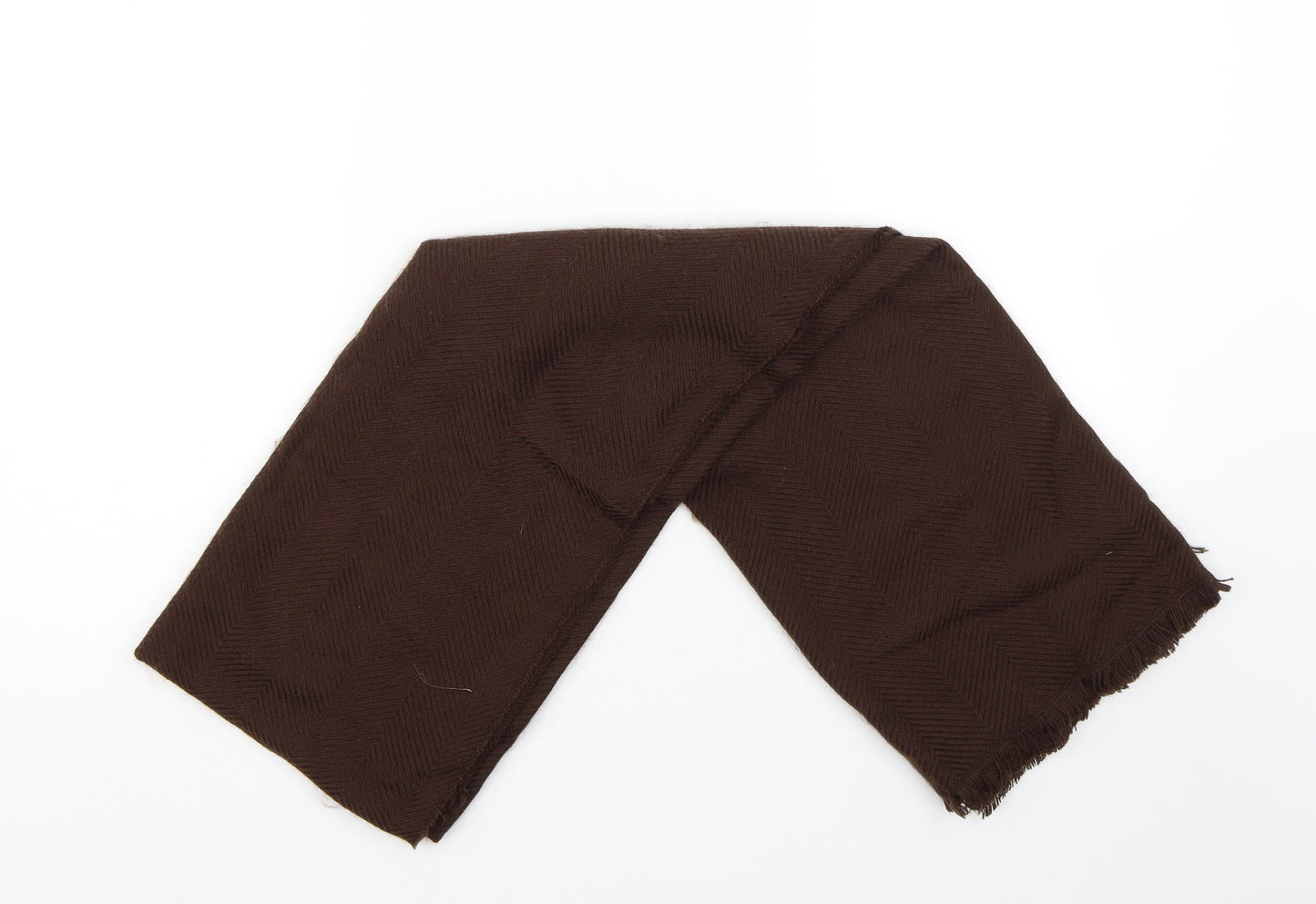Preworn Womens Brown Herringbone Scarf