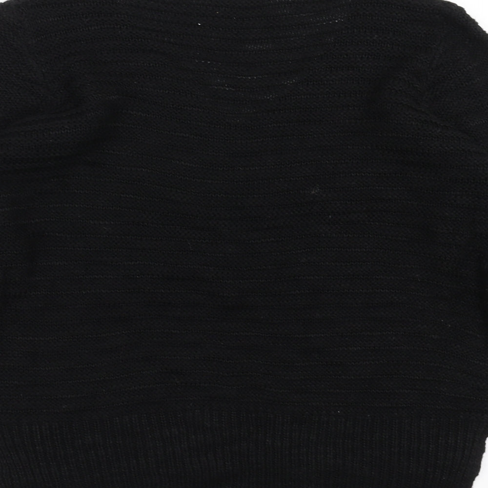 Revamped Womens Black Knit Pullover Jumper Size M