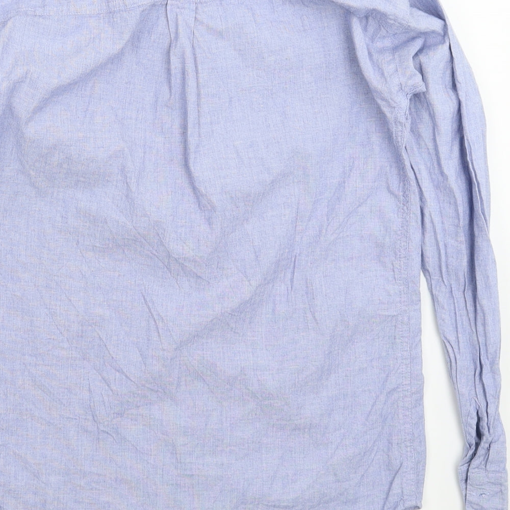 NEXT Womens Blue Basic Button-Up Size 6 - Oversized