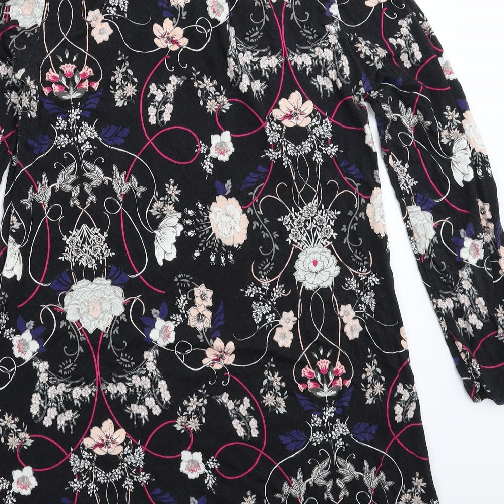 Dorothy Perkins Womens Black Floral Mini Size 12