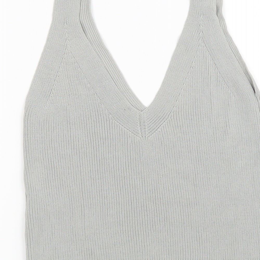 H&M Womens Grey Knit Basic Tank Size 4