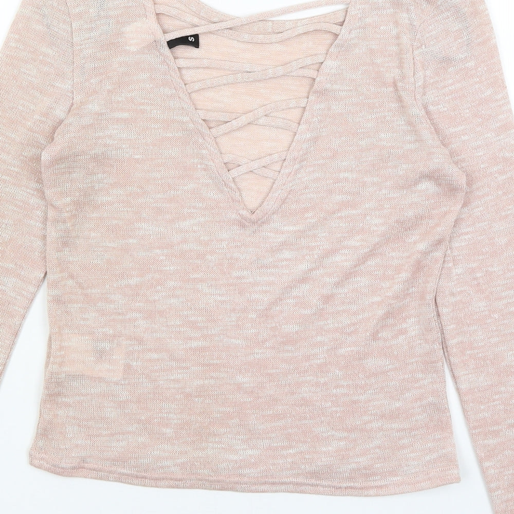 Divided Womens Pink Basic T-Shirt Size S