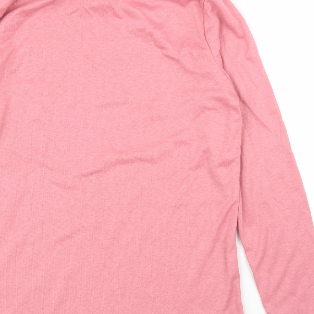Afibel Womens Pink Basic Blouse Size 14