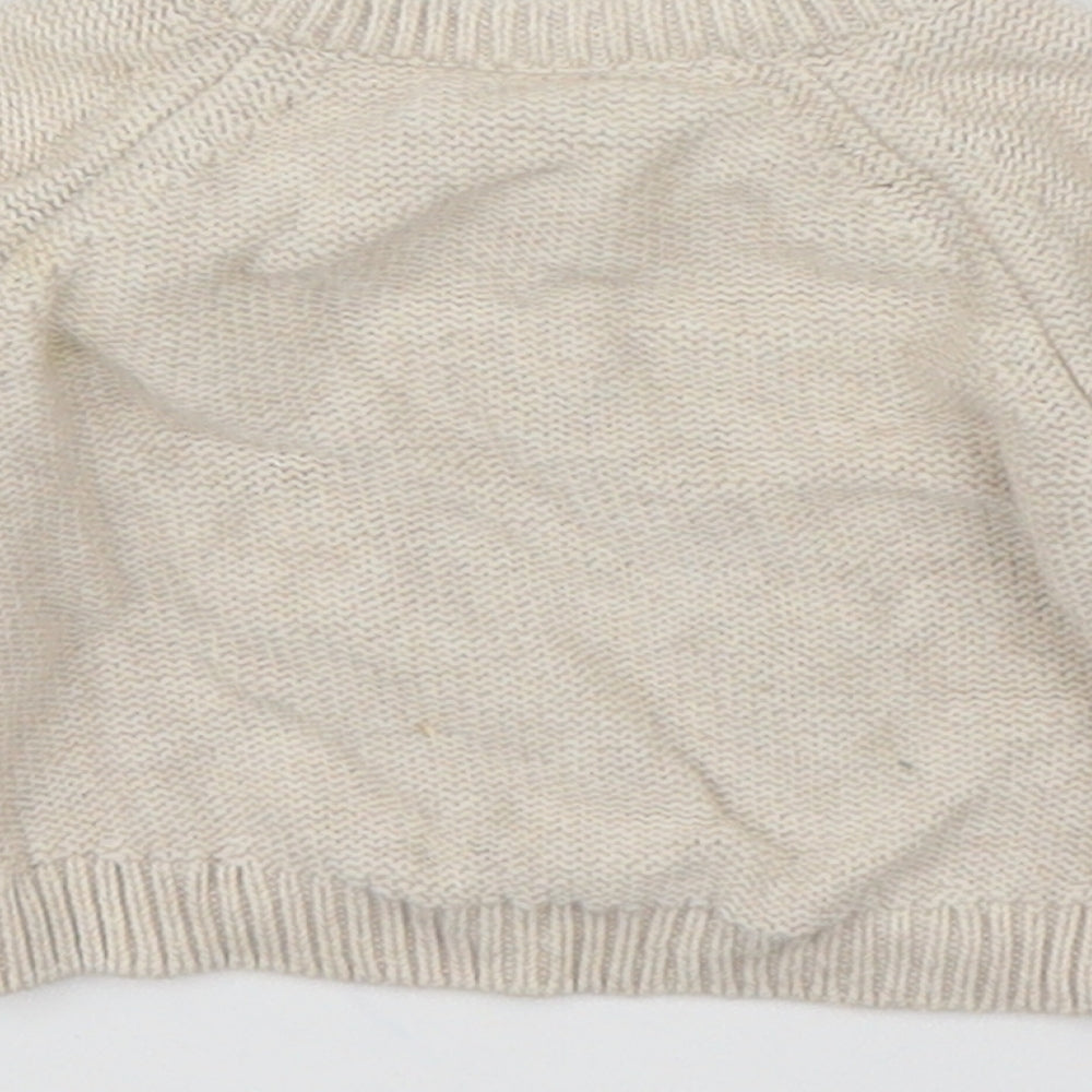Nutmeg Girls Beige Floral Pullover Jumper Size 0-3 Months