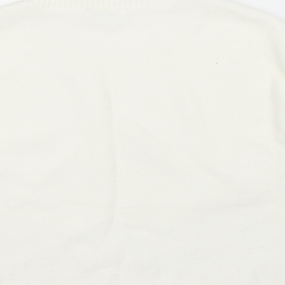 Miss Selfridge Womens White Pullover Jumper Size 6