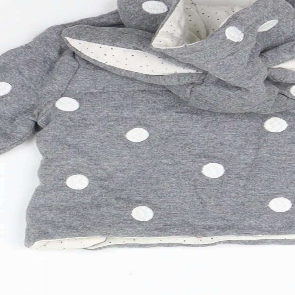Mother care Girls Grey Polka Dot Pullover Jumper Size 0-3 Months