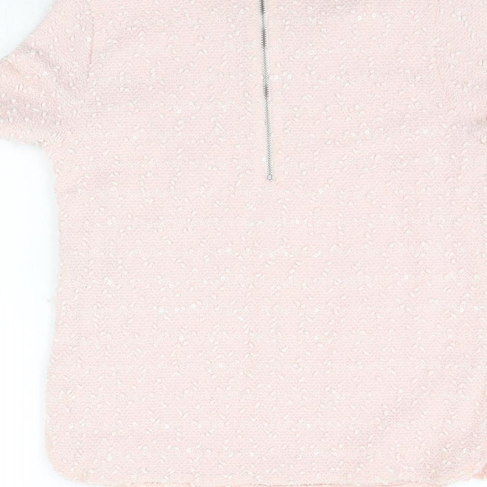 Oasis Womens Pink Basic T-Shirt Size S
