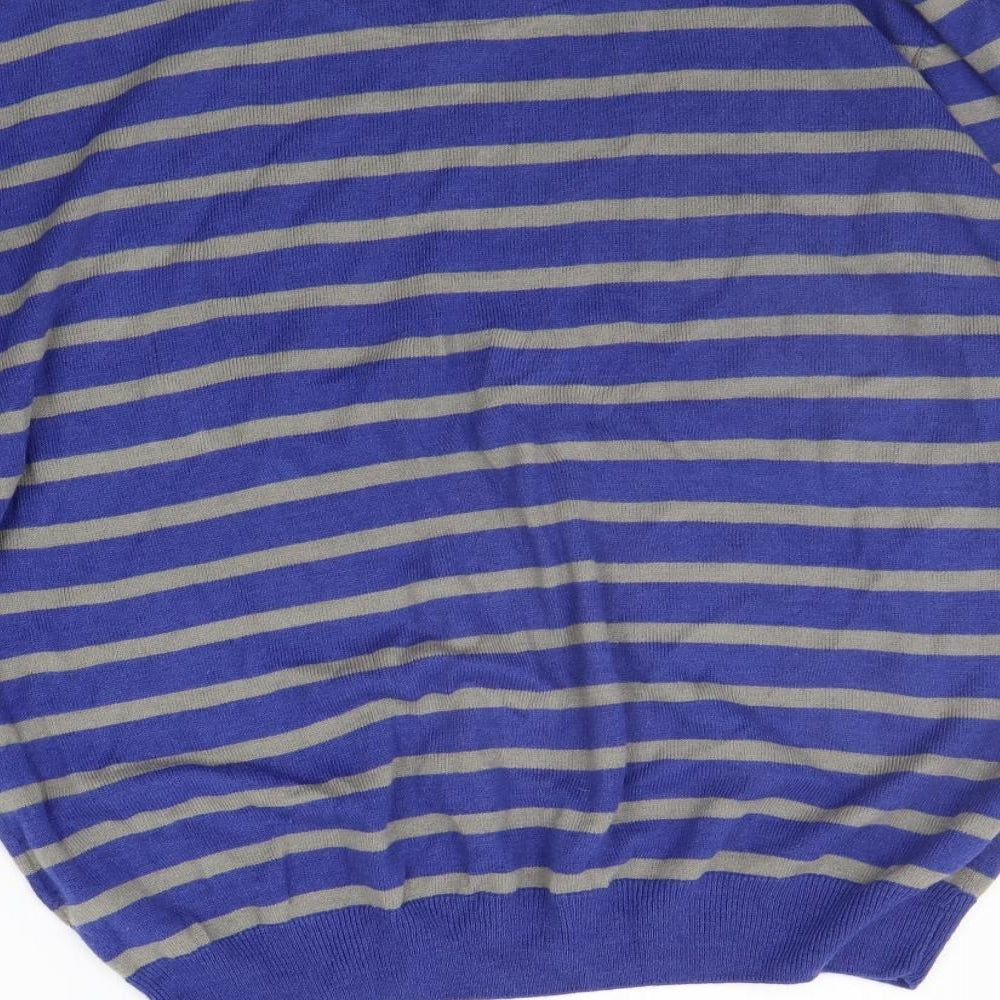 Oak Valley Mens Blue Striped Pullover Jumper Size XL