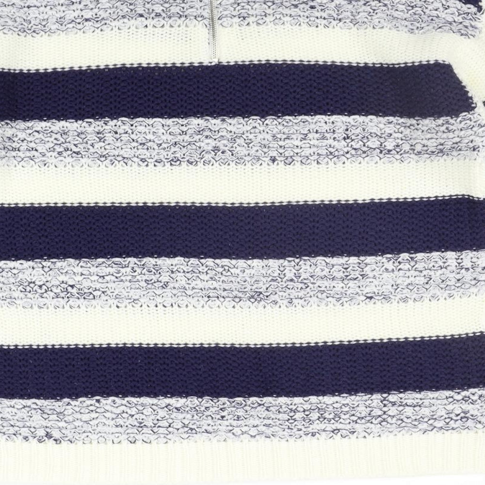 Bonmarché Womens Blue Striped Pullover Jumper Size S