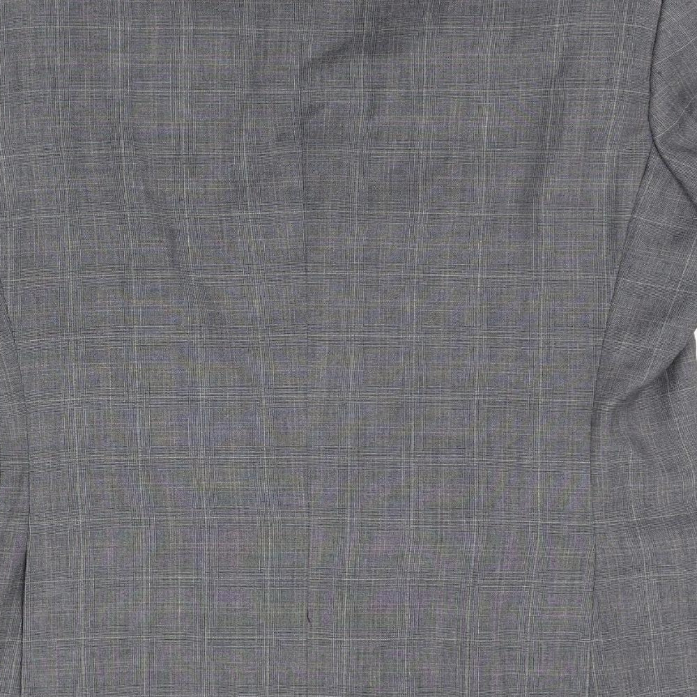 VOEUT Mens Grey Check Jacket Suit Jacket Size S