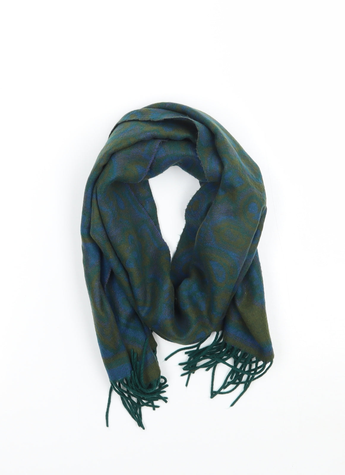 Preworn Womens Green Paisley Scarf