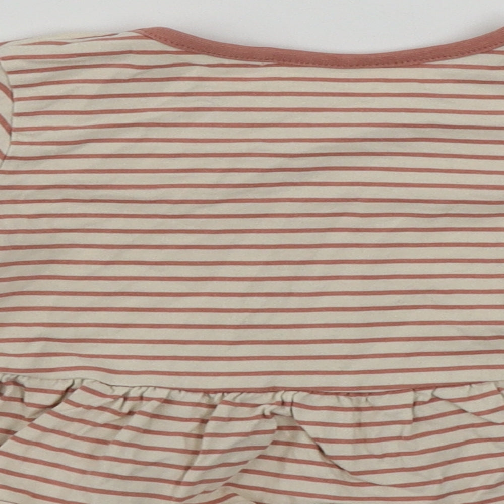 George Girls Pink Striped Basic T-Shirt Size 2 Years
