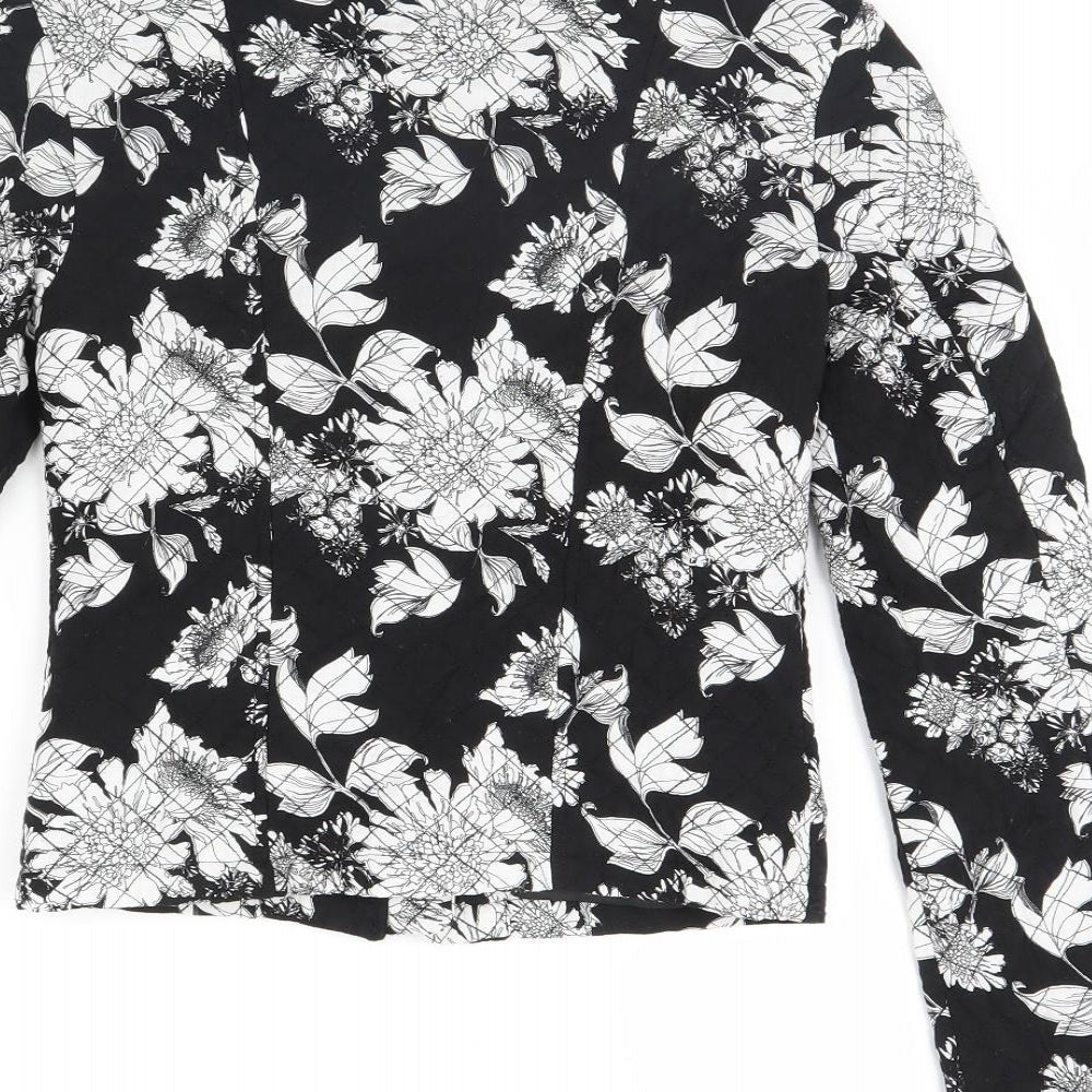 Divided Womens Black Floral Jacket Size 6