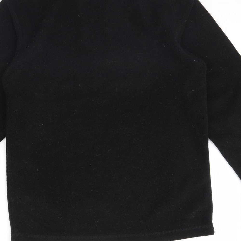 Campri Boys Black Fleece Henley Jumper Size 13 Years