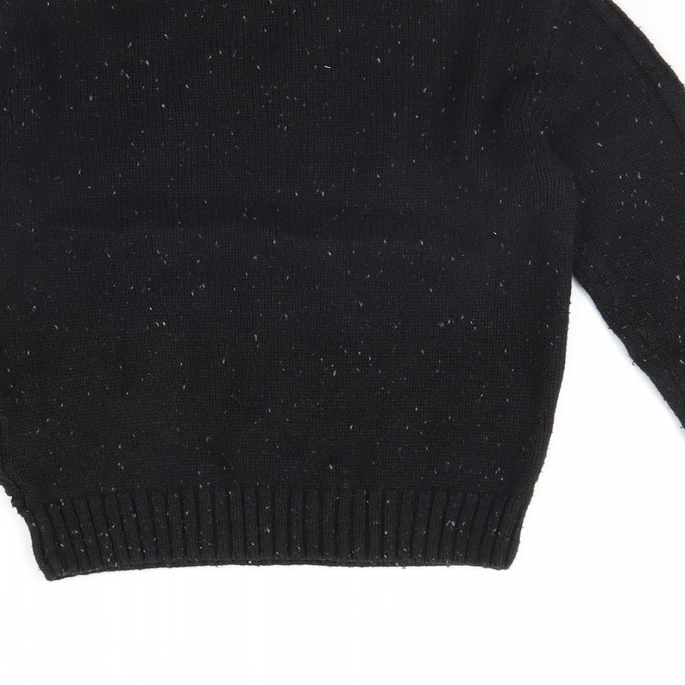 Marks & Spencer Boys Black Pullover Jumper Size 7 Years