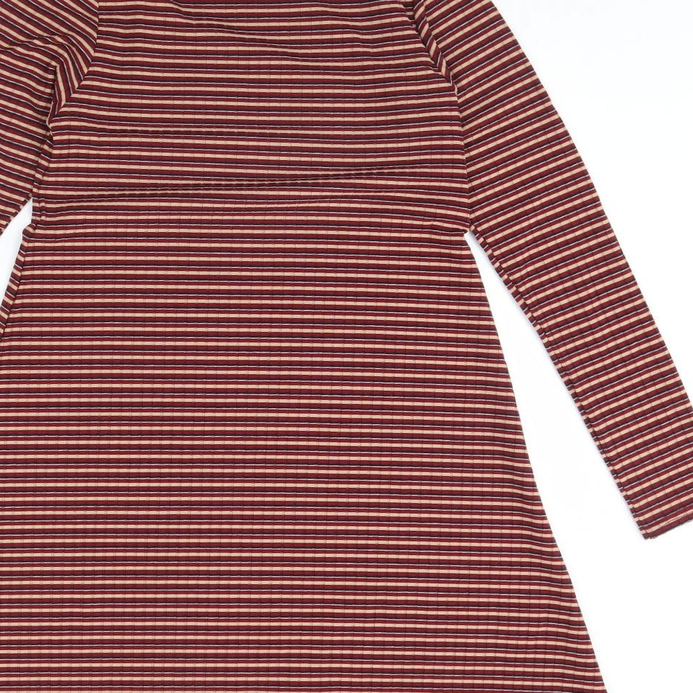 Boohoo Womens Multicoloured Striped Shift Size 10