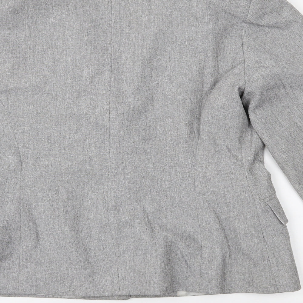 Misha Brown Womens Grey Jacket Blazer Size 12