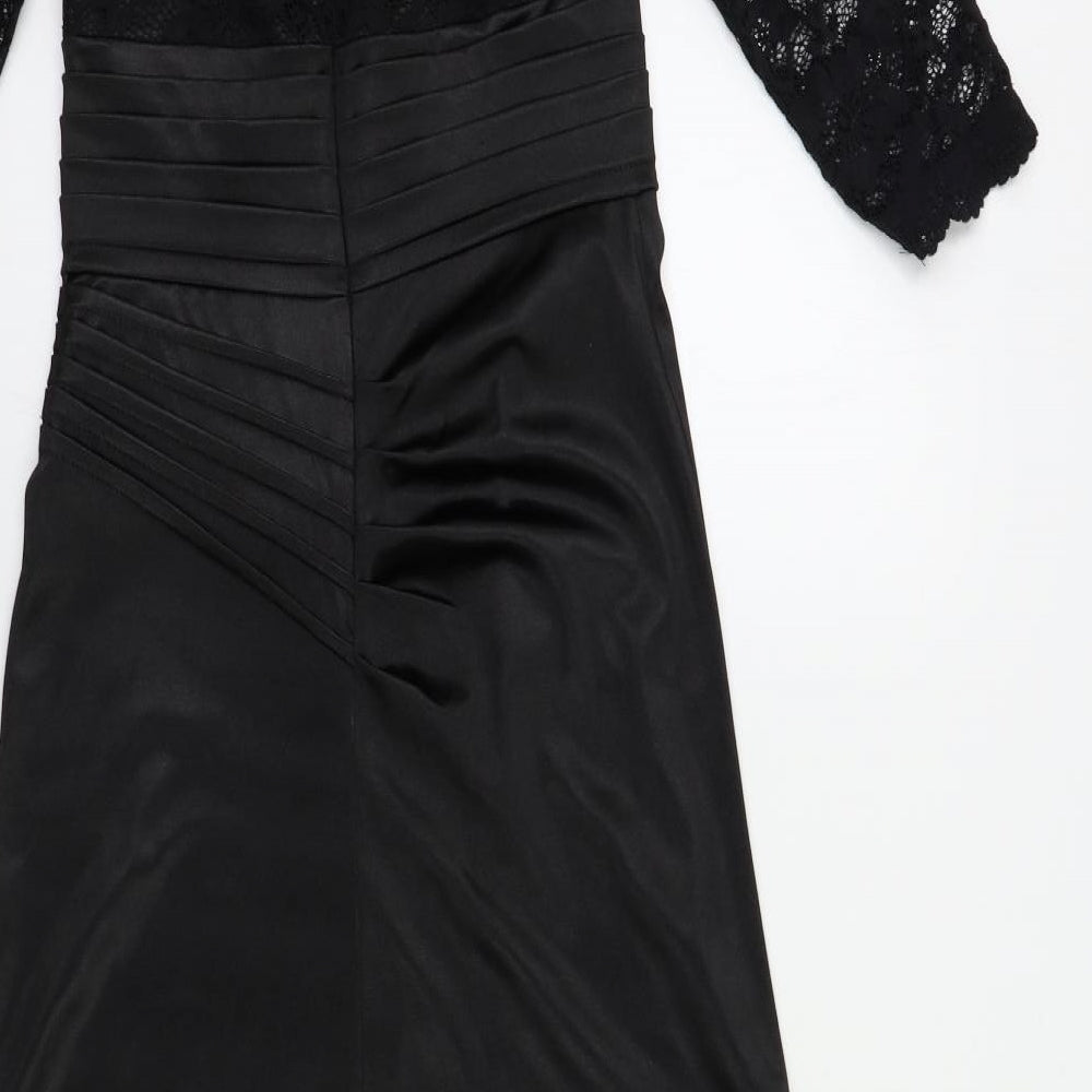 Miusol Womens Black Floral A-Line Size S