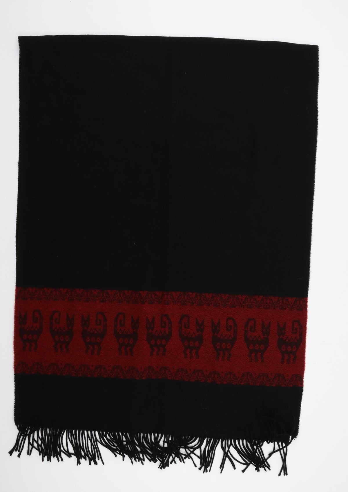 Preworn Womens Black Geometric Shawl/Wrap